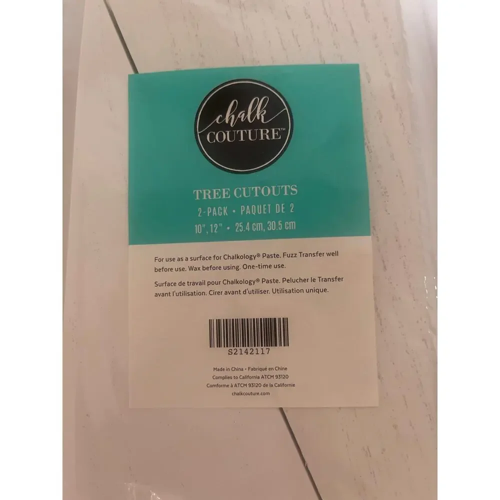 NWT Chalk Couture 2 Pack Christmas Tree‎ Wood Surface Cutouts